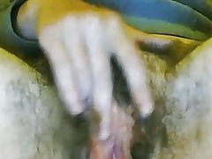 Girlfriend hairy pussy masturbating 2